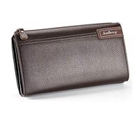 Mens Wallet Long Purse Leather Clutch Large Business Handbag Phone Card Holder Case Gift for Men Father Son Husband Boyfriend, Y-brown, Durable