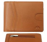 Men's Wallet RFID Blocking Ultra Slim Wallet Design, Durable Vegan Leather Travel Wallet - Credit Card Holder (Holds 10+ cards) - Minimalist Mini Wallet Design with Gift Box - Gift for Men (Brown)