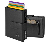 Men's Wallet Slim Wallet Card Holder Coin Pocket RFID Black | Men's Leather Smart Wallet Card Holder Pop-Up RFID Wallet Gift Father's Day