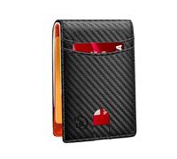 Mens Wallet Tracker Work for Anroid Device, Smart Wallet for Men WIth Tracker (Android, Carbon Black & Orange) (Android, Carbon Black & Orange)