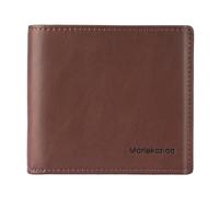 Men's wallet, vintage cowhide, large capacity, multiple card slots, short double fold style, open and closed, RFID shielded credit card holder, can hold documents, etc, Red brown, Retro Style