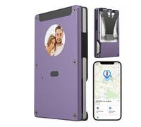 Men's Wallet with E-ink Screen Display, Build-in Find My Tracker Secure Wallets (IOS Only) with Personalized 1.5inch Electronic Photo Text information, Slim RFID Blocking Credit Card Holder