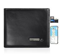 Mens Wallet with Tracker, Leather Bifold Front Pocket Minimalist Wallet for Men, Works with Apple Find My(IOS),Anti Lost Slim Wallet Locator, Minimalist Credit Card Holder with Gift Box(Black), Black,