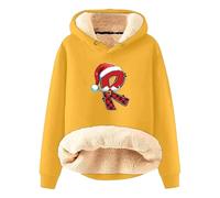 Men's Warm Christmas Pattern Hoodie Ideal for Winter Cosy Stylish for Cold Days, yellow, L