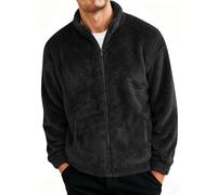 Mens Warm Fall Jackets Soft Double Sided Sherpa Fleece Jacket Thermal Comfy Full Zip Outdoor Windbreakers Warm Hiking Camping Hunting Thick Stand Collar Windproof Winter Jackets for Men