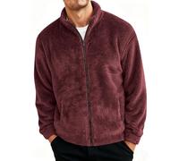 Mens Warm Fall Jackets Soft Double Sided Sherpa Fleece Jacket Thermal Comfy Full Zip Outdoor Windbreakers Warm Hiking Camping Hunting Thick Stand Collar Windproof Winter Jackets for Men