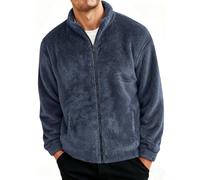 Mens Warm Fall Jackets Soft Double Sided Sherpa Fleece Jacket Thermal Comfy Full Zip Outdoor Windbreakers Warm Hiking Camping Hunting Thick Stand Collar Windproof Winter Jackets for Men