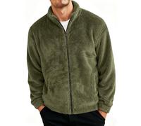 Mens Warm Fall Jackets Soft Double Sided Sherpa Fleece Jacket Thermal Comfy Full Zip Outdoor Windbreakers Warm Hiking Camping Hunting Thick Stand Collar Windproof Winter Jackets for Men