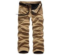 Mens Warm Fleece Lined Cargo Trousers Combat Work Trousers Thermal Pants for Hiking Walking Skiing,6 Pockets