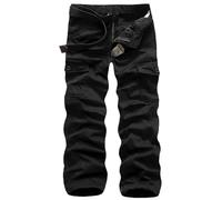 Mens Warm Fleece Lined Cargo Trousers Combat Work Trousers Thermal Pants for Hiking Walking Skiing,6 Pockets