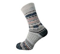 Men's Warm Grey Patterned Socks - Thick, Soft, Breathable Winter Socks for Hiking, Walking, and Outdoor Boots - Ultimate Comfort! 7-11 UK