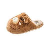 Men's Warm Plush Bear Slippers Indoor, Soft Fleece Lined Anti Slip House Shoes, Cute 3D Ears Winter Slippers for Men, Lightweight Comfy Cosy Slip on Mules for Bedroom and Living Room Wear