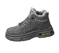 Mens Warm Winter Boots, Chunky Snow Boots Anti-Slip Walking Short Boots Fashion Fuzzy Trekking Boots All-Day Comfort Outdoor Non-Slip Thermal Booties Shoes Winter Fur Lined Warm Ankle Boots