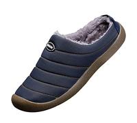 Mens Warm Winter Slippers, Men'S Cozy Memory Foam Slippers Fur Lined Home Shoes Slipper Anti-Slip Cozy Gardening Shoes Warm Waterproof Cotton House Slipper Indoor Outdoor Walking Mules