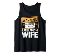 Mens Warning Protected by A Crazy Bangladeshi Wife Husband Tank Top