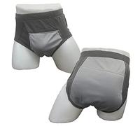 Men's Washable Incontinence Shorts Open Underwear Adults Patient Reusable Breathable Pant Diapers for Adults Prostate 500ml (XL, Black)