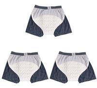 Men's Washable Incontinence Shorts, Urinary Underwear for Adults, Mens Incontinence Pants Adult Diapers, Net Knickers for Leakproof Pads, Reusable Breathable Pant Diapers B,M