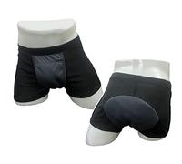 Men's Washable Incontinence Underwear Adults Patient Reusable Breathable Boxer Diapers for Adults Prostate (XXL, Black)