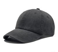 Men's Washed Baseball Cap, Adjustable Cotton Sun Protection Hat, Breathable Curved Brim Casual Cap for Daily Wear Washed Cotton Hat Retro Dad Cap Headwear(Black)