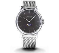 Men's Watch 1960 Moon Phases in Black Steel Locman