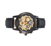 Men's Watch - 50g with Professional Leather Band | 40mm Frame Date Display Fashion Accessories Wrist Watch for Men for a Casual Dress Party, Black, Se référer au descriptif, Strap