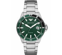Emporio Armani AR11338 Men’s Diver Watch with Green Dial + 1-Year Warranty
