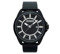 Mens Watch Black Stainless Steel Leather Strap 50mm Checkmate Pl.15408Jsb/02 ONE SIZE