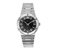 Men's Watch Greca Logo 41 D/Blk Band With Logo Vevi007 20, male, Versace, Watches, Gray, ONE SIZE, Accessories ONE SIZE