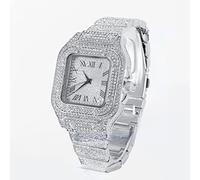Men's Watch Ice Out Diamond Sparkle Quartz Watch Classic Silver Watch Man Woman Gift