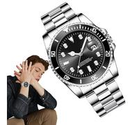 Mens Watch - Luxury Wrist Clock Watches | Steel Strap Business Analog Mens Watch | Waterproof Wristwatch, Easy to Read Fashion Accessories, 42mm Men Wristwear