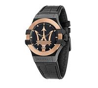 Men's Watch, Potenza Collection, Made of Steel, Black PVD, Leather - R8851108032