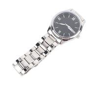 Men's Watch, Quartz Watch Clear Display Accurate Time Double Calendar Stainless Steel Simple Style for Travel Use (Black)