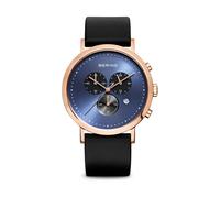 Men's Watch Rose Gold Glossy with Leather Strap 10540-567 - male - BERING - Watches - Black - ONE SIZE - Accessories ONE SIZE