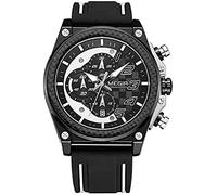 Men's Watch, Silicone Waterproof Outdoor Sports Chronograph, Military Simulation Business Dress Quartz Watches, Luminous Automatic Date Clock Wristwatches,Grey 234Picturesque