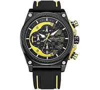 Men's Watch, Silicone Waterproof Outdoor Sports Chronograph, Military Simulation Business Dress Quartz Watches, Luminous Automatic Date Clock Wristwatches,Yellow 234Picturesque