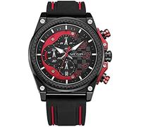 Men's Watch, Silicone Waterproof Outdoor Sports Chronograph, Military Simulation Business Dress Quartz Watches, Luminous Automatic Date Clock Wristwatches,Red 234Picturesque