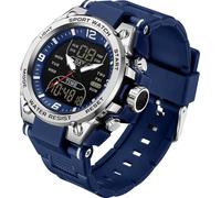 Men's Watch Sport Waterproof Military Watches Outdoor Tactical Digital Analogue Watch Electronic Wrist Watches with LED Stopwatch Countdown Alarm Dual Time Big Face