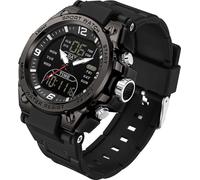 Men's Watch Sport Waterproof Military Watches Outdoor Tactical Digital Analogue Watch Electronic Wrist Watches with LED Stopwatch Countdown Alarm Dual Time Big Face