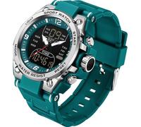 Men's Watch Sport Waterproof Military Watches Outdoor Tactical Digital Analogue Watch Electronic Wrist Watches with LED Stopwatch Countdown Alarm Dual Time Big Face