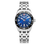 Men's Watch Stainless Steel Bracelet- Blue Dial- Waterproof up to 10 ATM 7034.1136Sam - unisex - Swiss Alpine Military - Watches - Gray - ONE SIZE - Accessories ONE SIZE