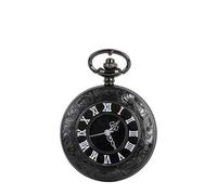 Mens Watch Stainless Steel The Retro Greatest Chain for Grandpa Dad Necklace Gifts Vintage Pocket Watch Men's (Black, One Size)