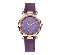 Mens Watch Strap Simple Ladies Watch Women's Watch Middle School Student Belt Watch Stone (Purple, One Size)