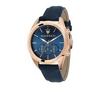 Men's Watch, Traguardo Collection, Quartz Movement, Chronograph, Stainless Steel, Rose Gold pvd and Leather Watch - R8871612015