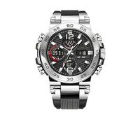 Men's Watch, Waterproof Display Analog Digital, Luminous Multifunction Wristwatch, Sport Casual Silicone Band, Chronograph Date, Trendy Dress Watch for Men