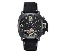 Men's Watches,Automatic Machinery Watch Genuine Foreign Trade Explosion Automatic Machinery Watch Nightlight Business Men's Watch Black Shell Green Digital Black Skin