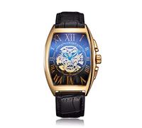 Men's Watches,Automatic Mechanical Hollow Twilight Luminous Needle Business Watch, A