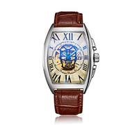 Men's Watches,Automatic Mechanical Hollow Twilight Luminous Needle Business Watch, B