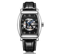 Men's Watches,Automatic Mechanical Hollow Watch Trend Network Red Multi-Functional Business Watch, White Shell Black Face