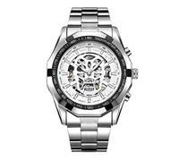 Men's Watches,Baqi Waterproof Machinery Watch Personality Trend Hollow Skull Ghost Face Watch Natural White Noodles