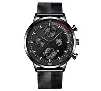 Mens Watches Casual Stainless Analog Quartz Watch Men Wristwatch Clock Business Date Casual Watch Bu2010-57l (A, One Size)